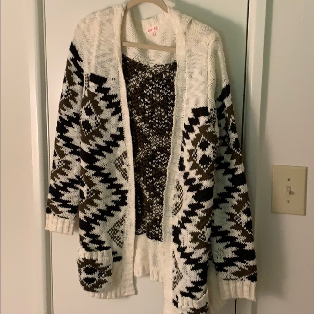Woven tribal knit cardigan